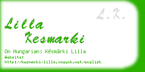 lilla kesmarki business card